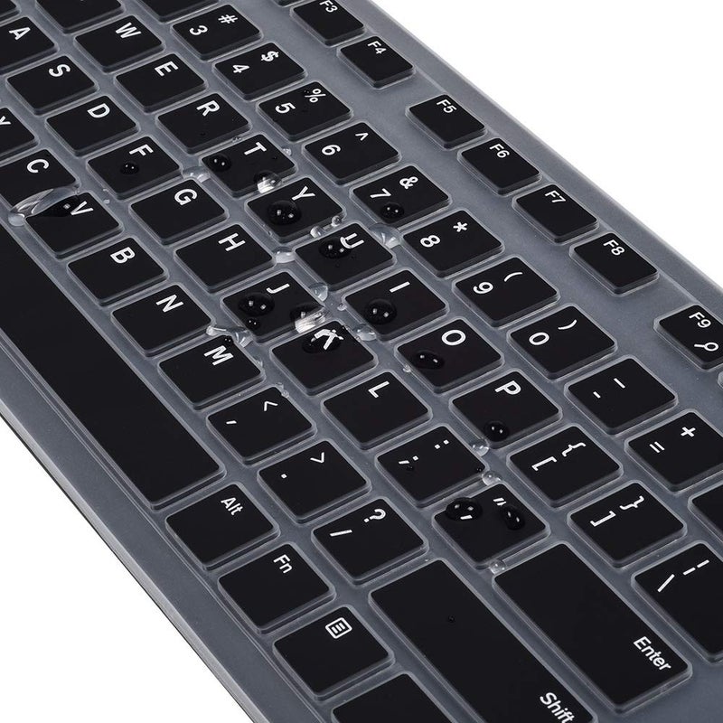 imComor Keyboard Cover for Dell KM636 Wireless & Dell KB216 Wired Keyboard/Dell Optiplex 5250 3050 3240 5460 7450 7050/Dell Inspiron AIO 3475/3670/3477 All-in one Desktop Keyboard Cover, Black - Image 4